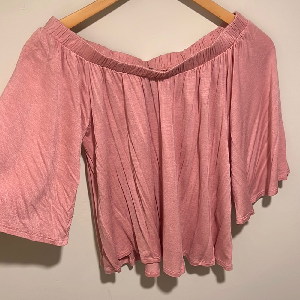 Off the Shoulder Pink Blouse
